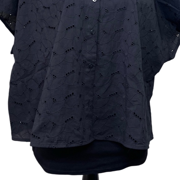 NWT a new day Minimalist Sz XXL Eyelet Short-Sleeve Button Down Shirt & Tank Set - Picture 4 of 14